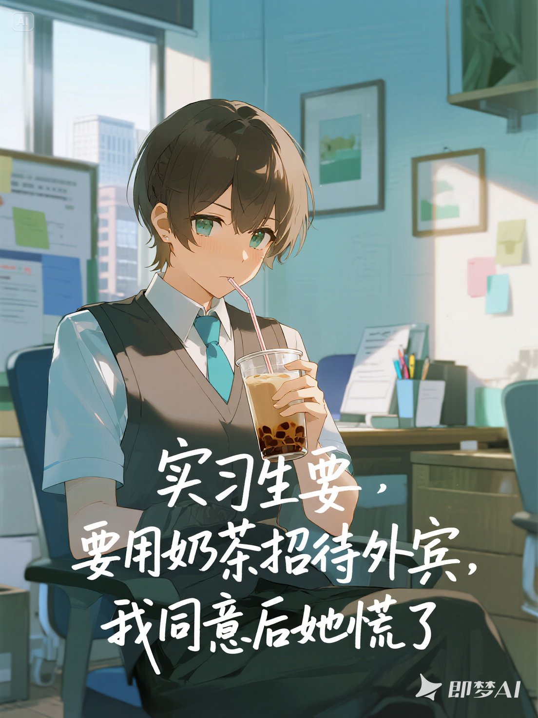 实习生要用奶茶招待外宾，我同意后她慌了