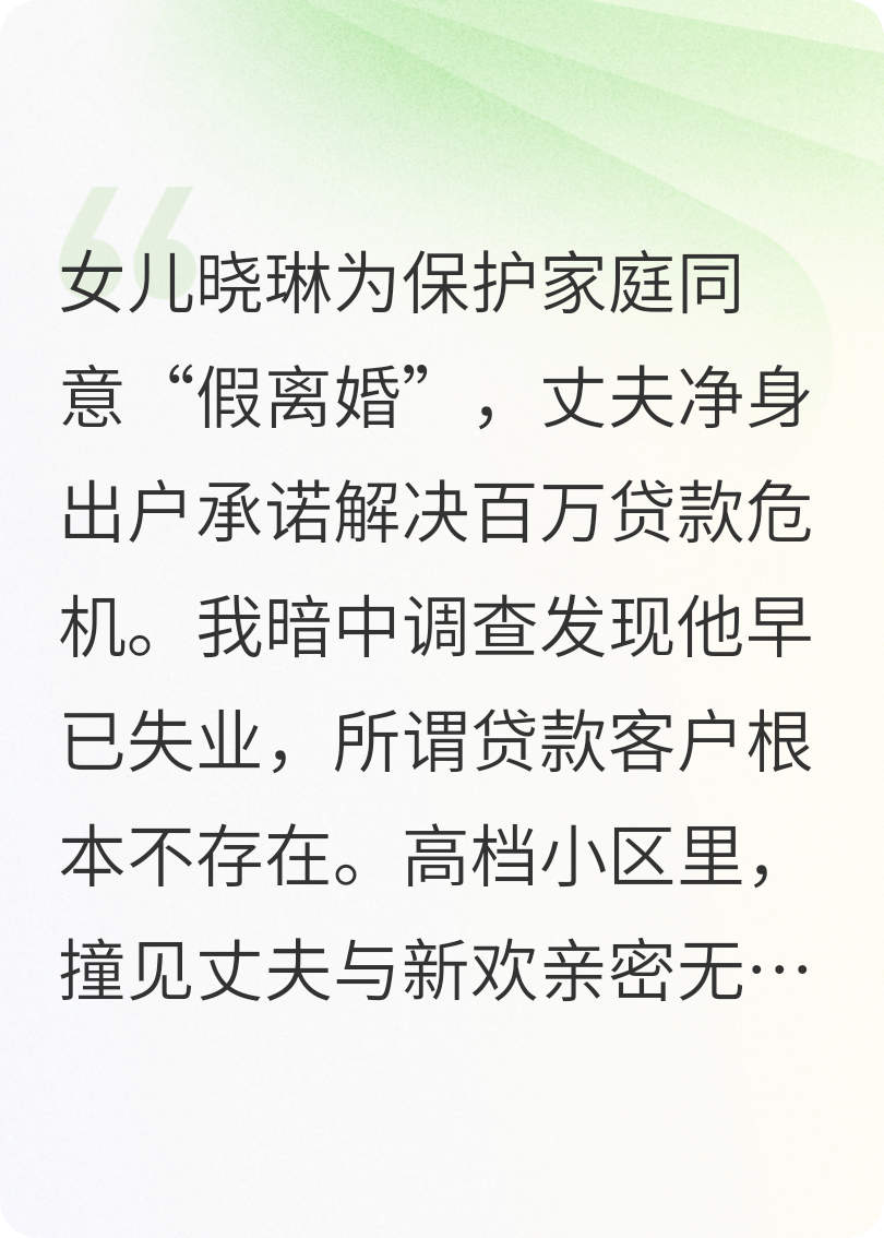 离婚局中局之假离婚
