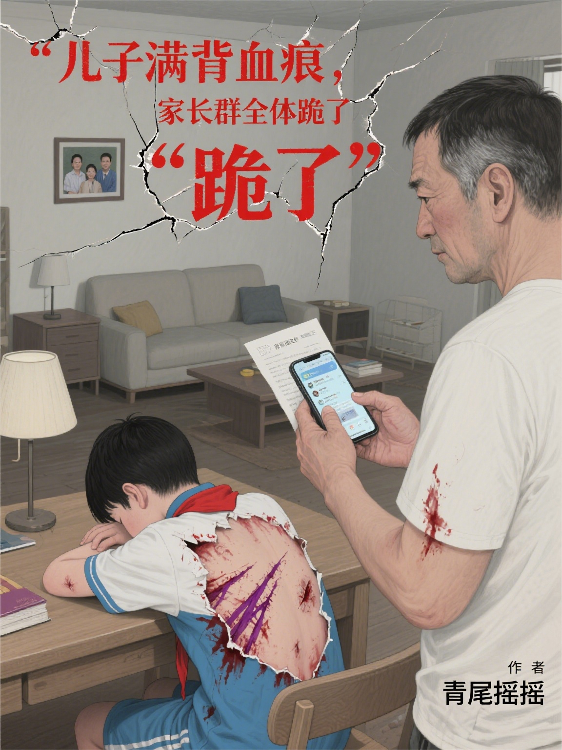 儿子满背血痕，家长群全体跪了！