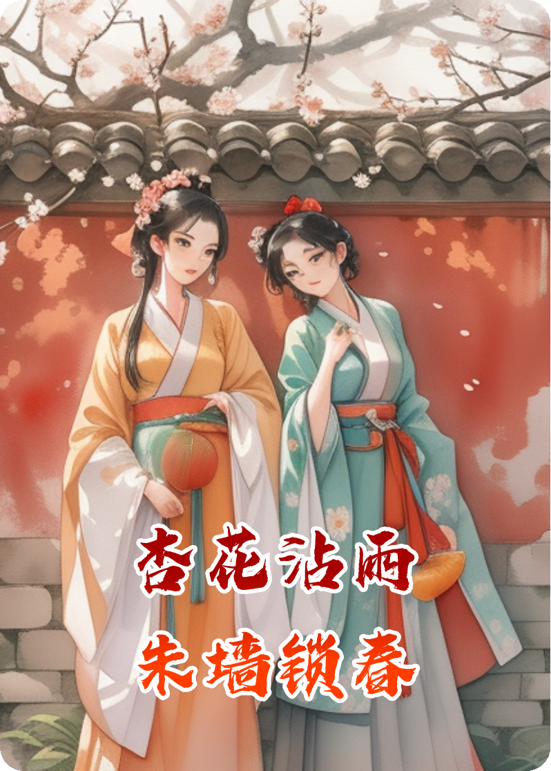 杏花沾雨，朱墙锁春