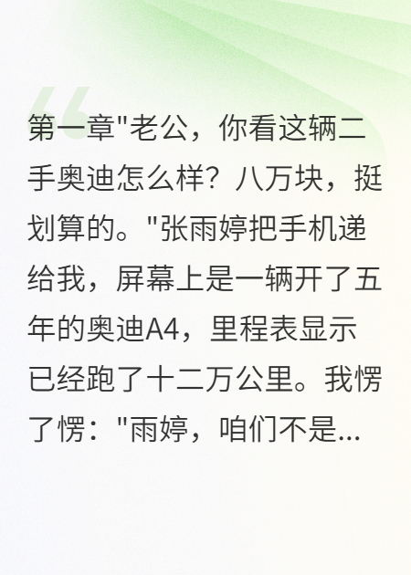 老婆给表弟一个亿，给我买二手车