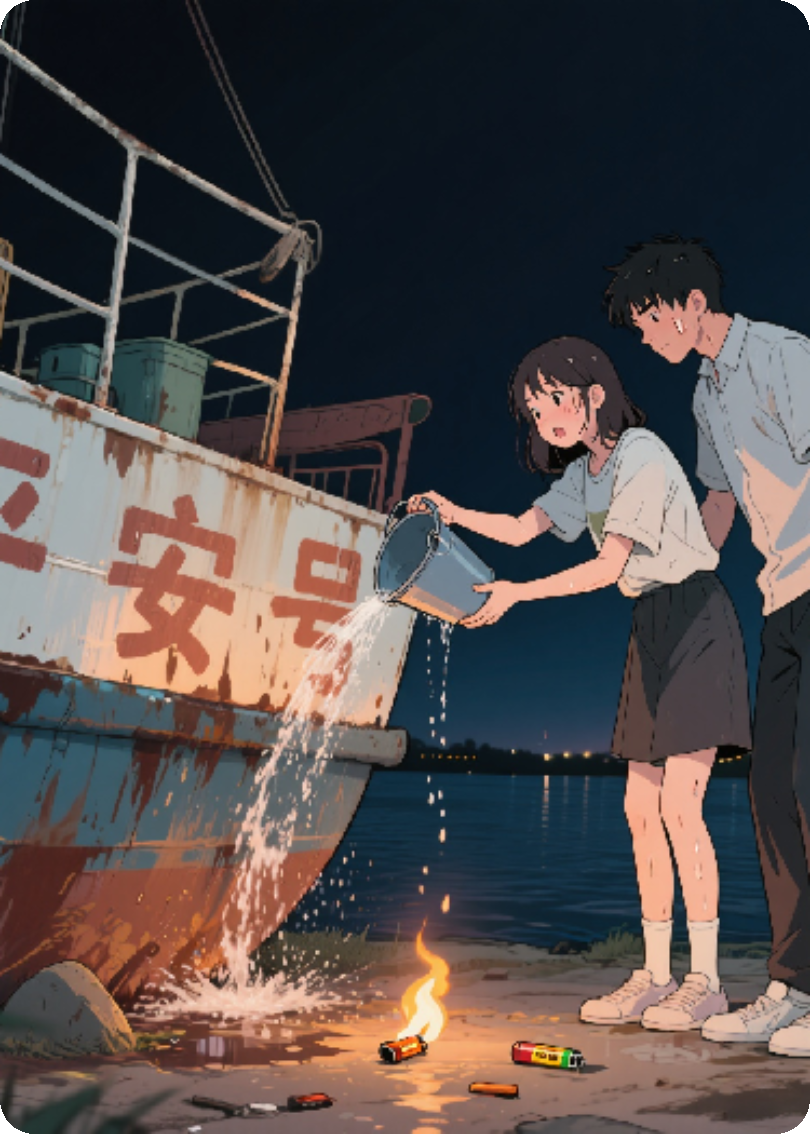 渡口的旧油布伞