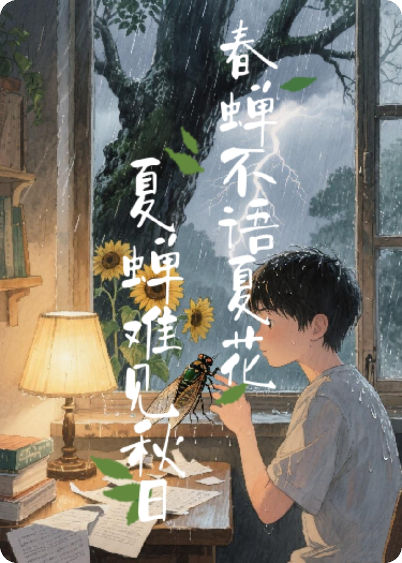 春蝉不语夏花，夏蝉难见秋日