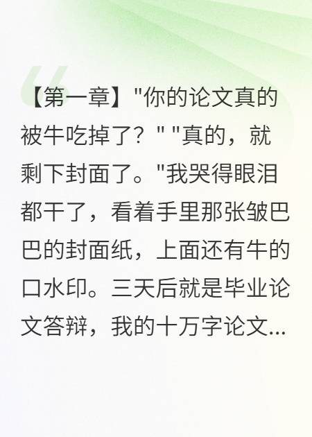 学妹的牛吃掉我十万字毕业论文