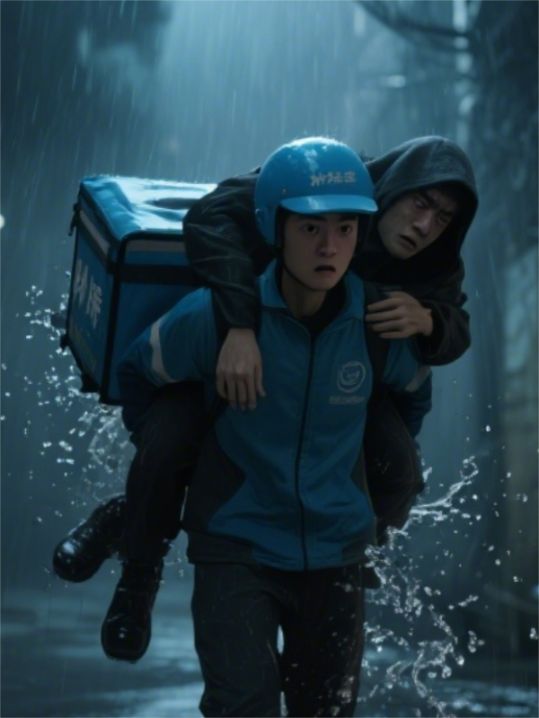 暴雨夜送单的我，救了全城首富