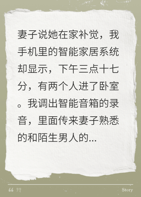 我设计的智能家居，抓到了妻子出轨的铁证