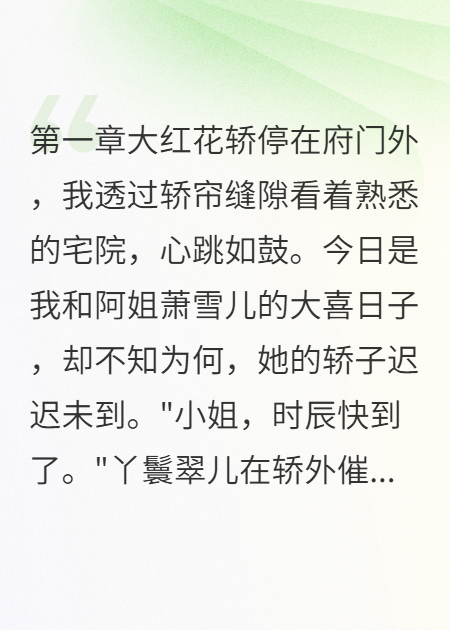 同日成婚：阿姐的替嫁新娘