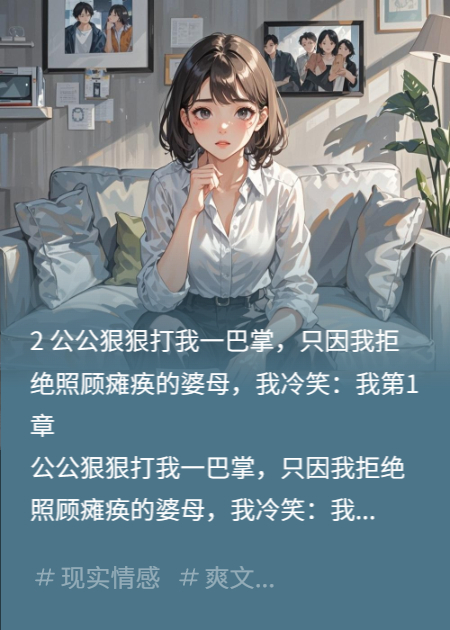 公公狠狠打我一巴掌，只因我拒绝照顾瘫痪婆婆，我怒了