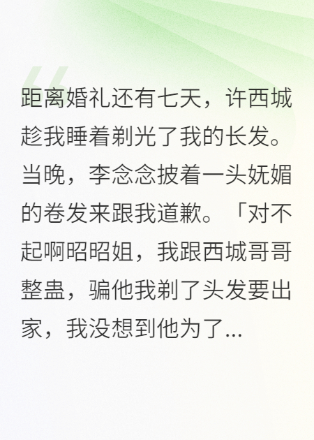 许西城趁我睡着剃光了我的长发