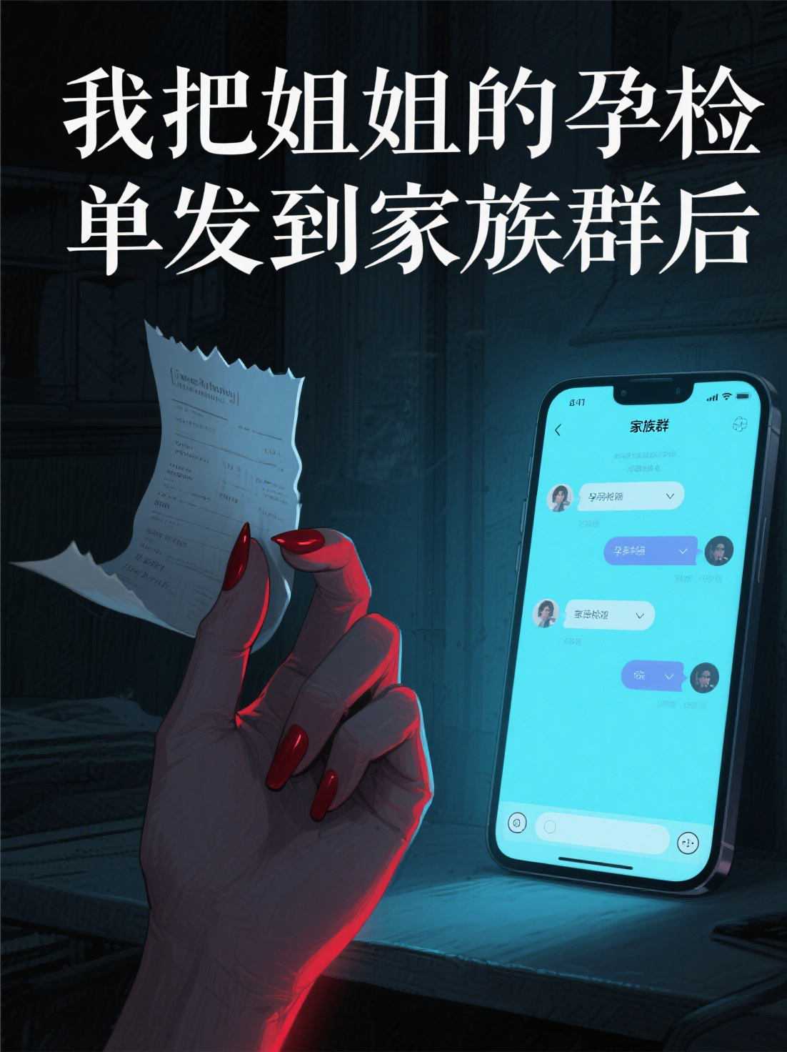 我把姐姐的孕检单发到家族群后
