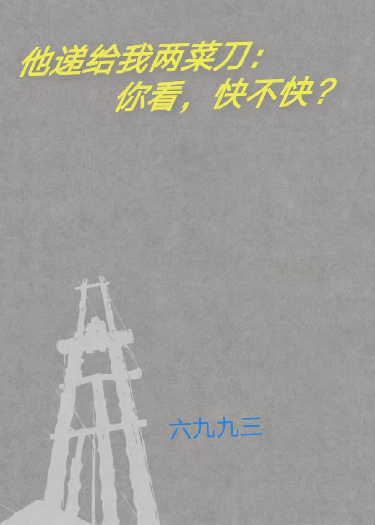 他递给我两把菜刀：你看，快不快