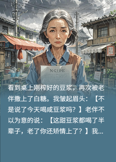 老伴爱喝甜豆浆，50岁我不伺候了