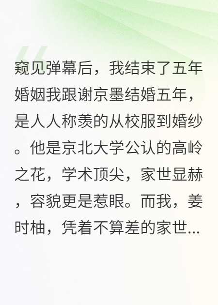 窥见弹幕后，我结束了五年婚姻