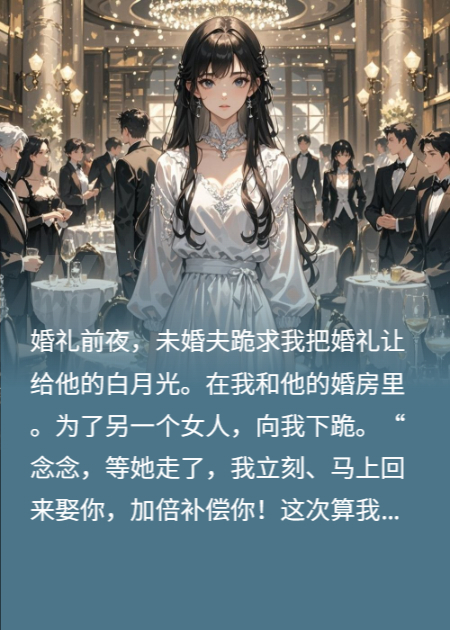 婚礼前夜，未婚夫跪求把婚礼让给白月光