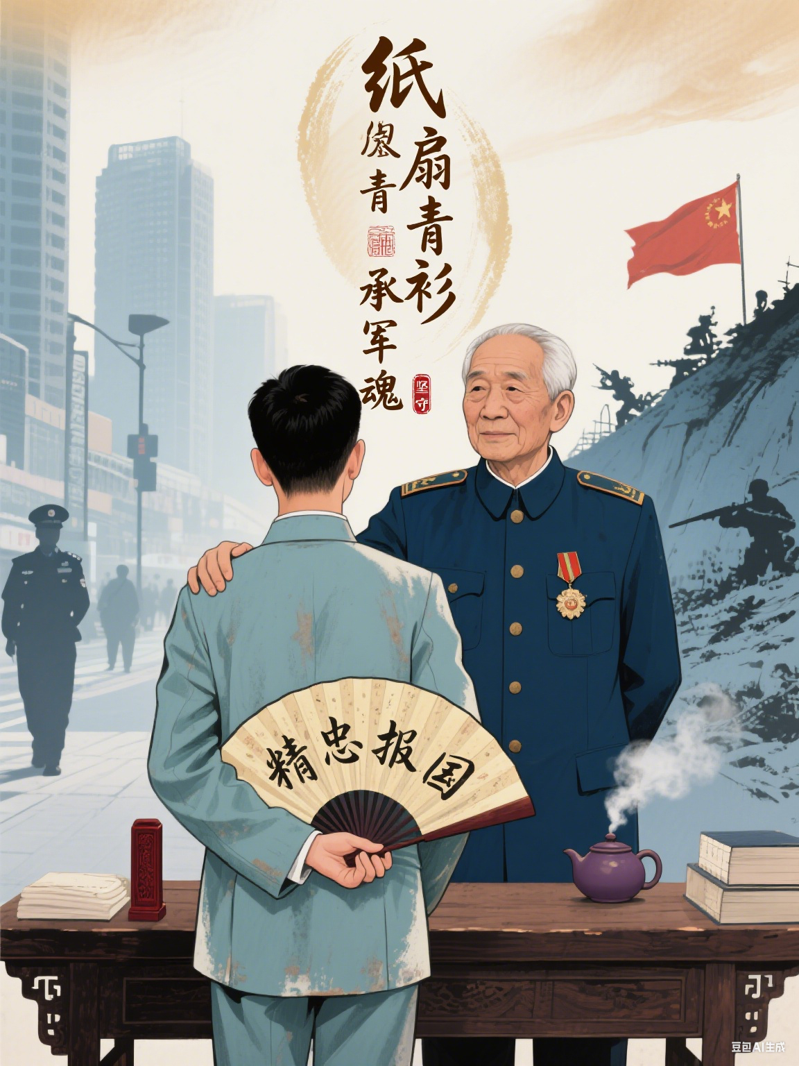 纸扇青衫承军魂