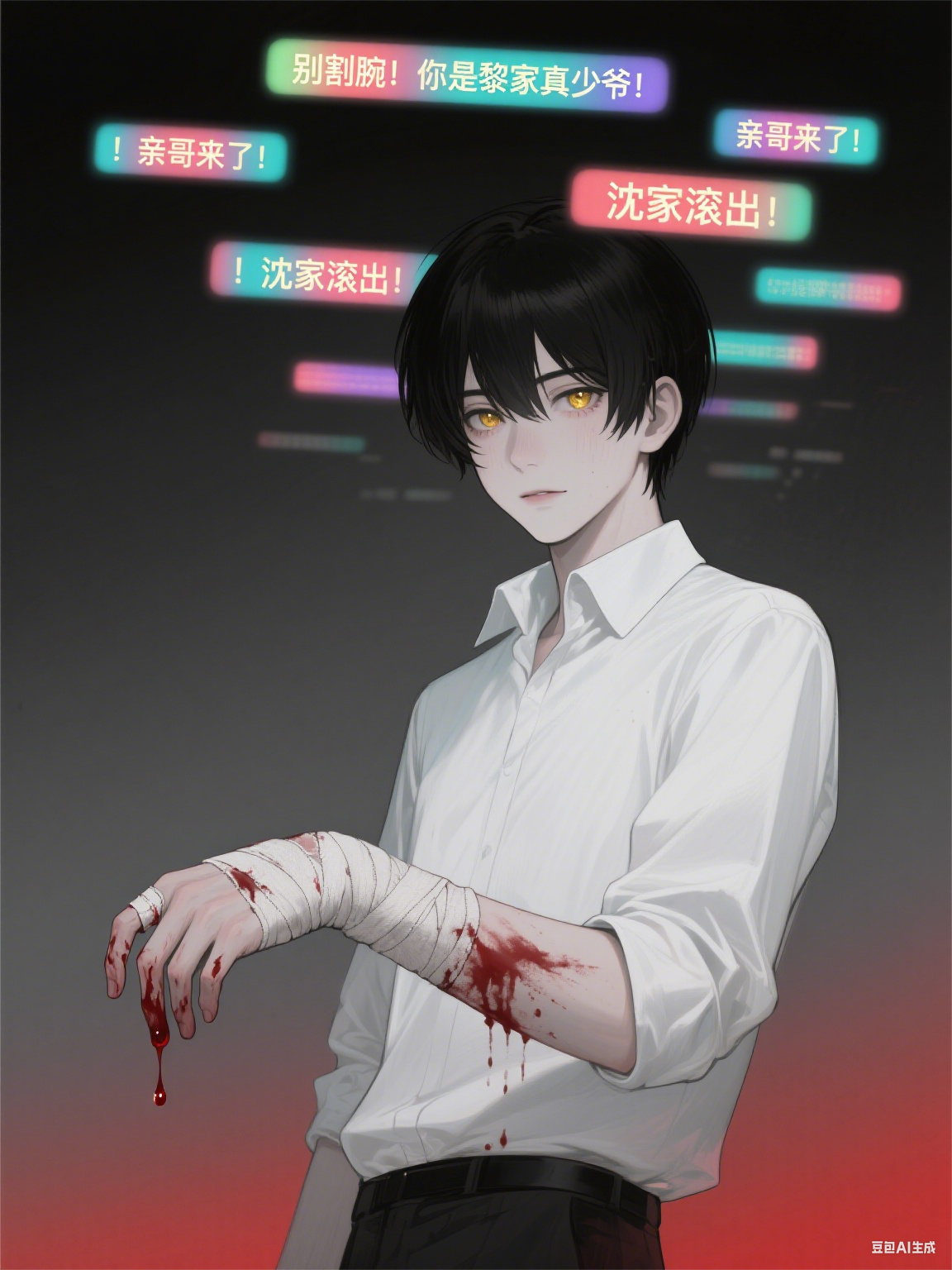 割腕瞬间，弹幕曝我是真少爷
