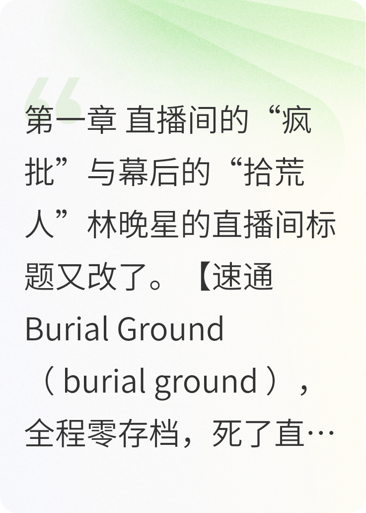 摸金游戏里面的林晚星与沈砚