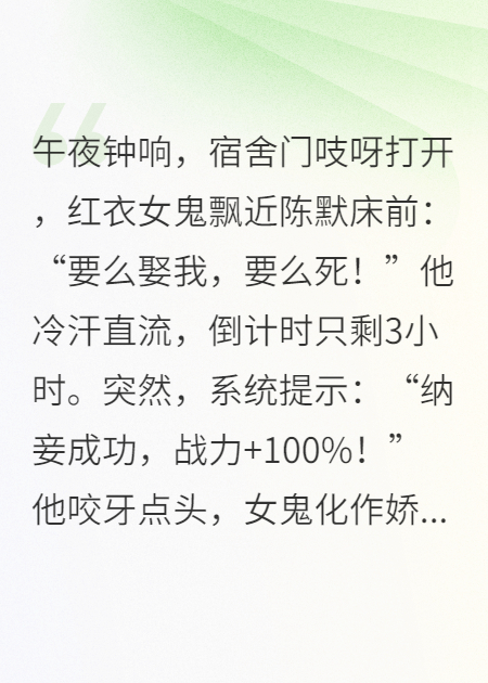 纳妾诡宿舍，我战力狂飙