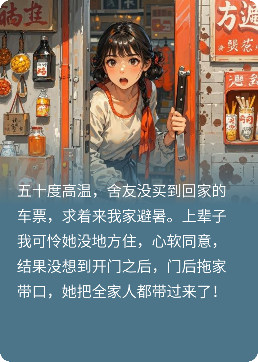 高温断电，舍友带全家来我家避暑
