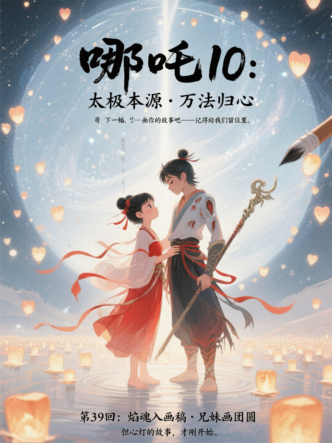哪吒10-39焰魂入画稿兄妹画团圆