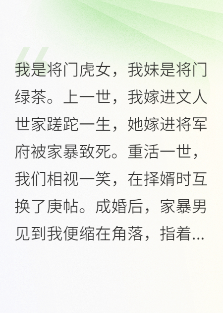 换了庚帖后，我成了大夏第一女将