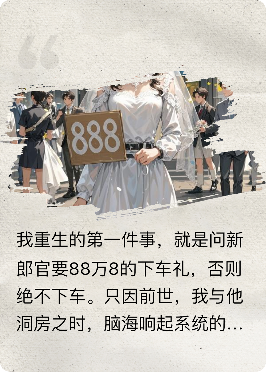 结婚下车礼，我要88万8