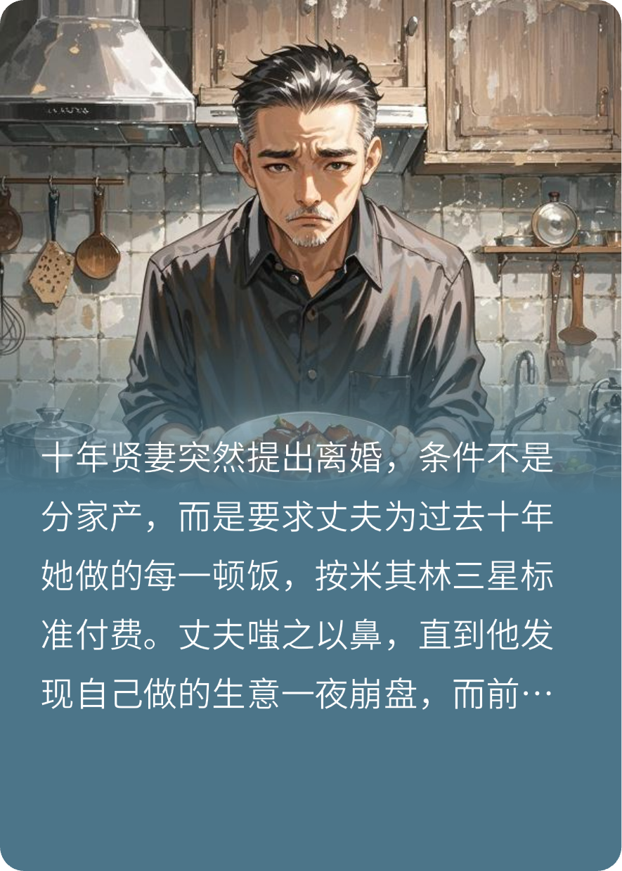 离婚协议第一条：请用我炒的菜，按克付费