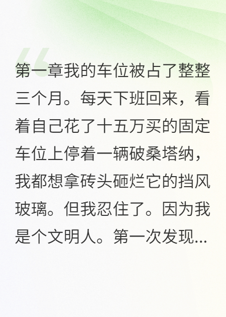 三个占车位的邻居大打出手，幕后黑手笑而不语
