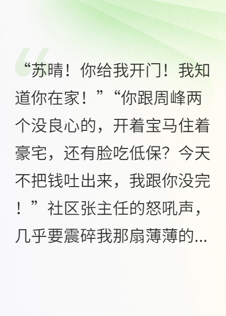 前夫骗低保三年，我亮出黑卡砸懵他全家