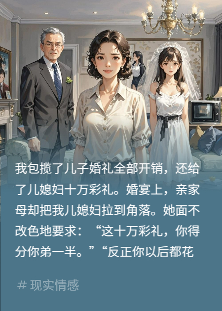 婚礼上亲家母要一半彩礼扶儿，我让她家悔断肠