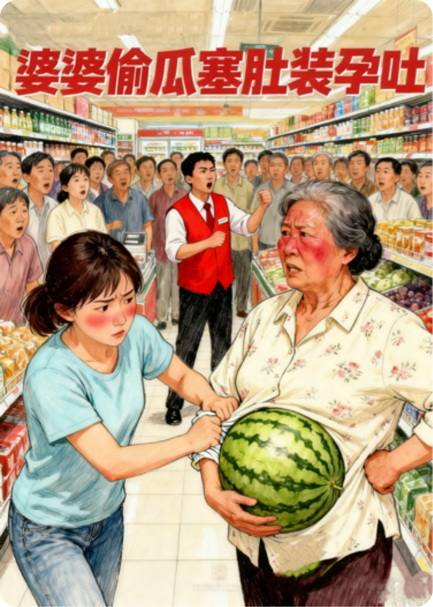 婆婆偷瓜塞肚装孕吐，我反手送她上热搜