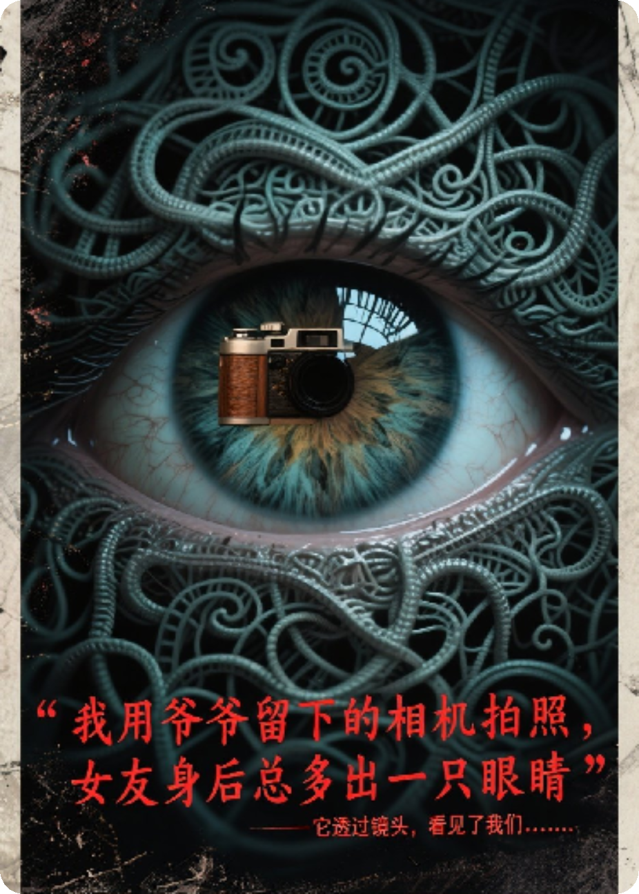 我用爷爷留下的相机拍照，照片里的女友总多出一只眼睛