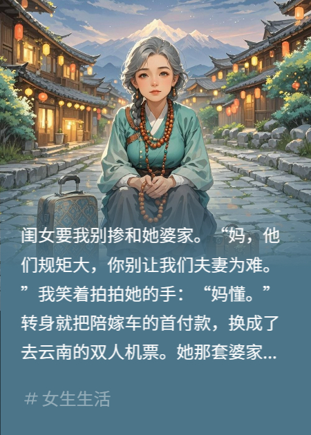 女儿说婆家规矩大，我反手把陪嫁车款换成了机票