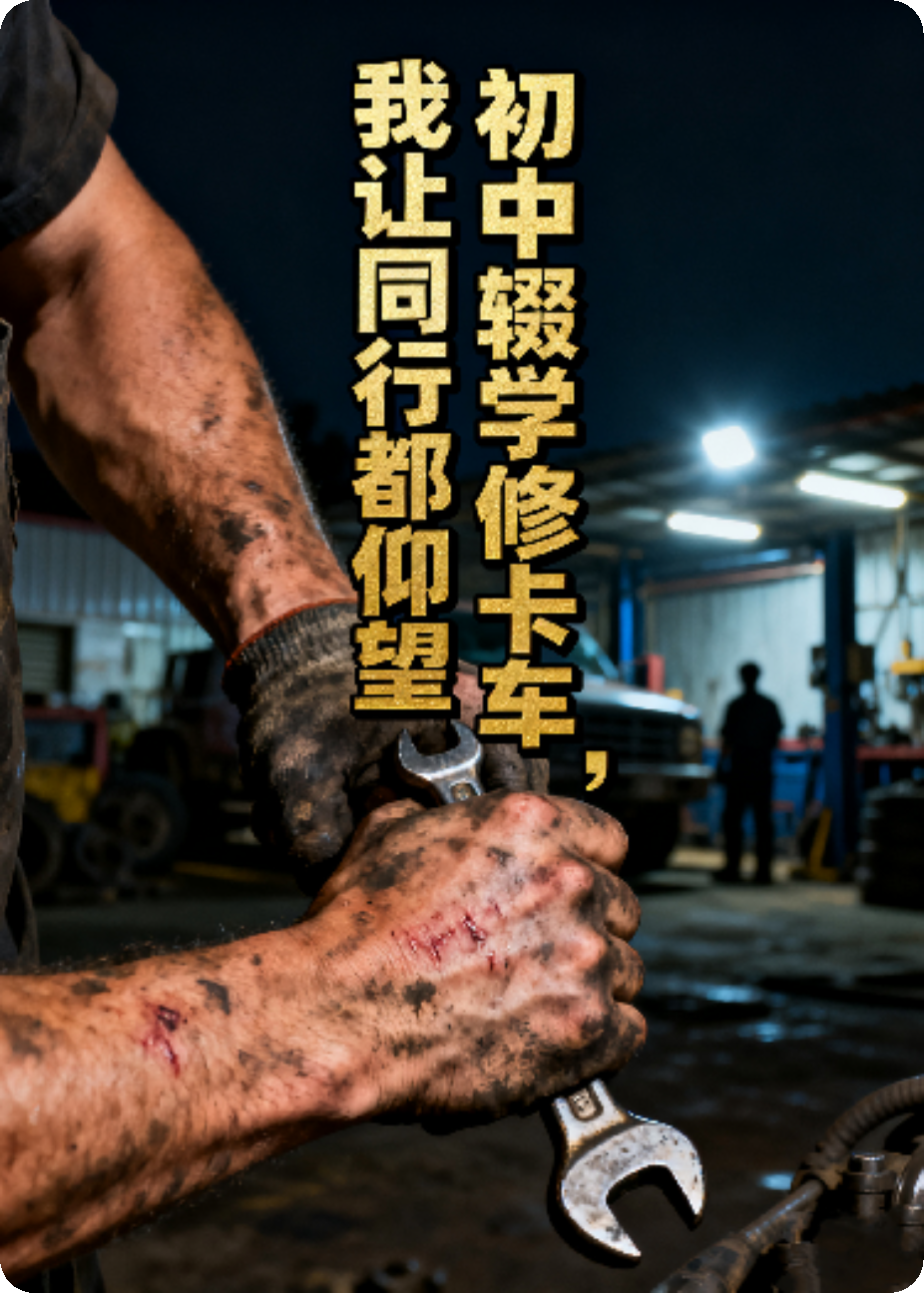 初中辍学修卡车，我让同行都仰望
