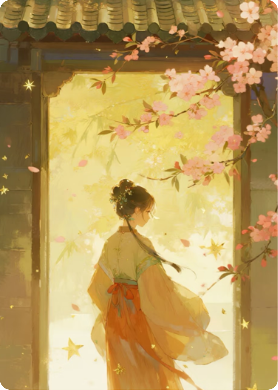 桃花灼灼晚来风