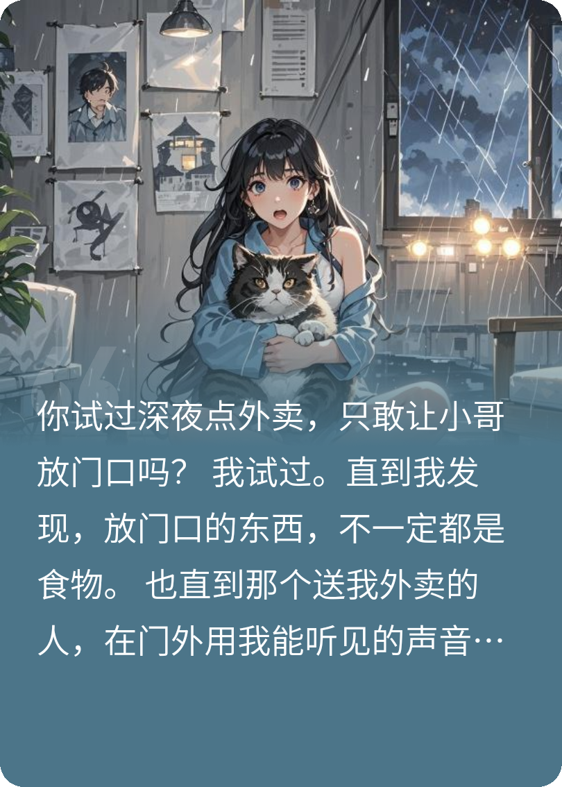 深夜外卖备注：放门口，别敲门