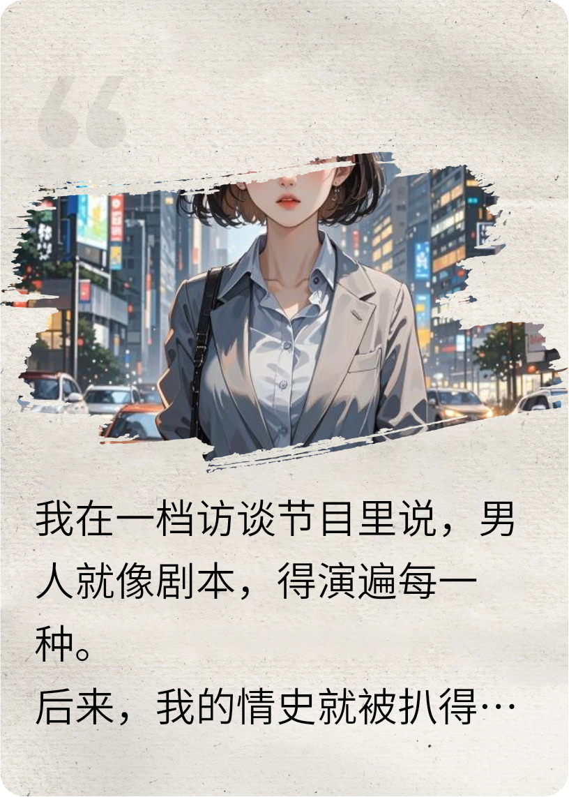 我说男人就像剧本一样，得和他演练一遍才知道好坏