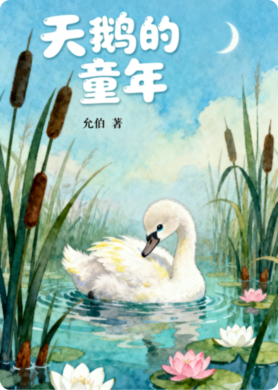 天鹅在鸭子群成长