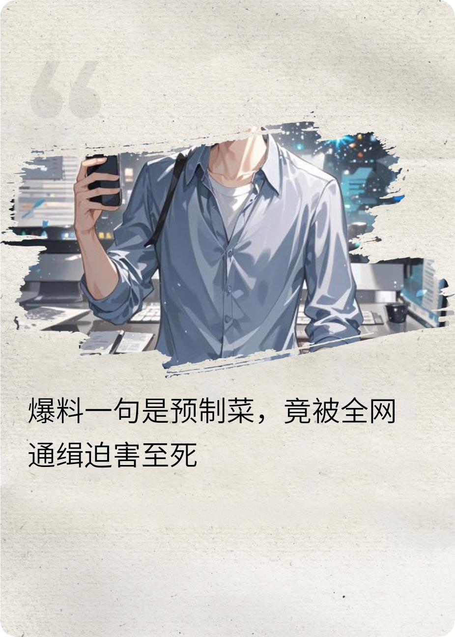 酒后爆料一句是预制菜，竟被全网通缉迫害至死
