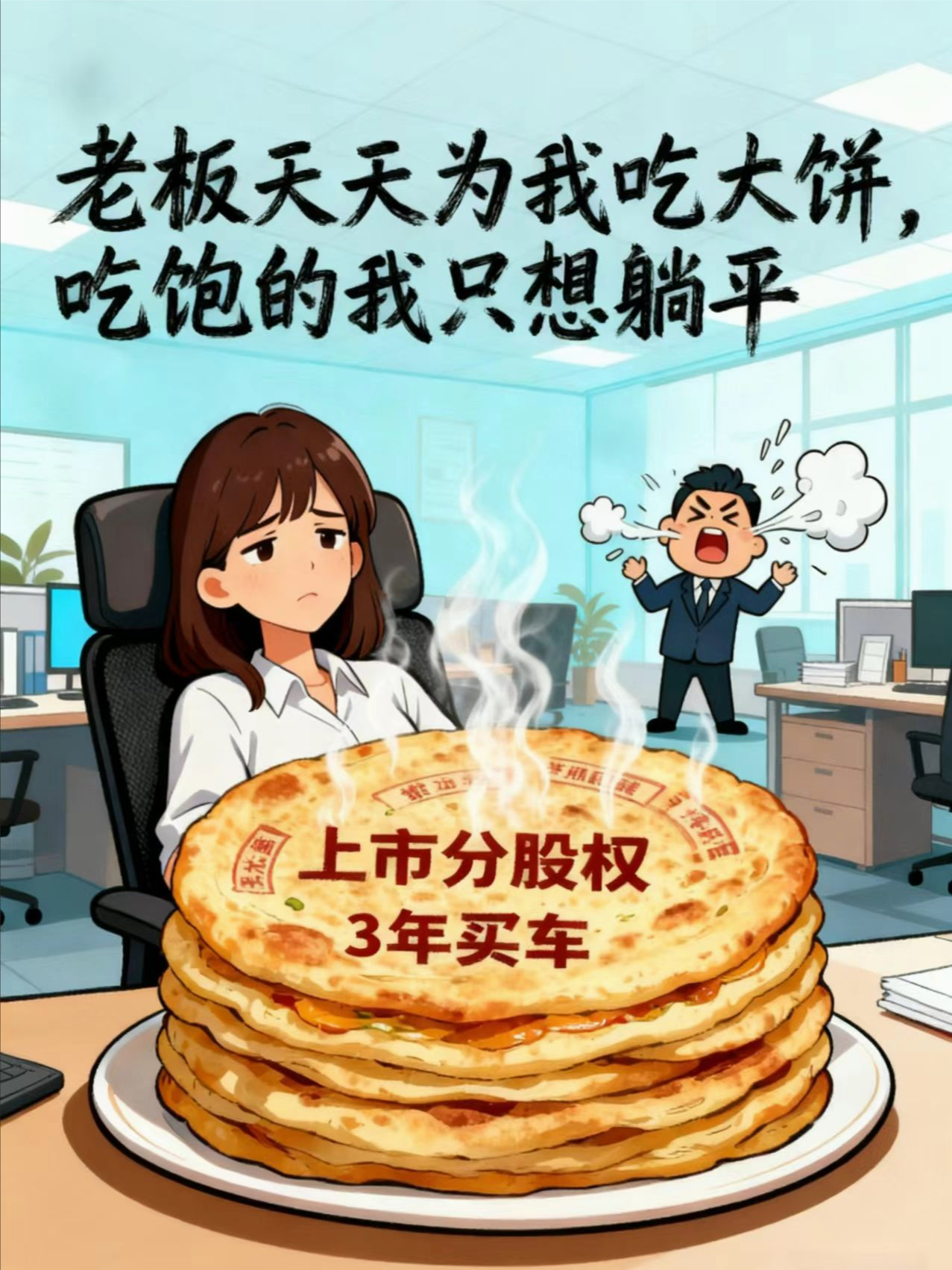 老板天天为我吃大饼，吃饱的我只想躺平