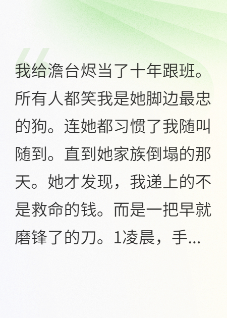 我终究只是大小姐的跟班吗？