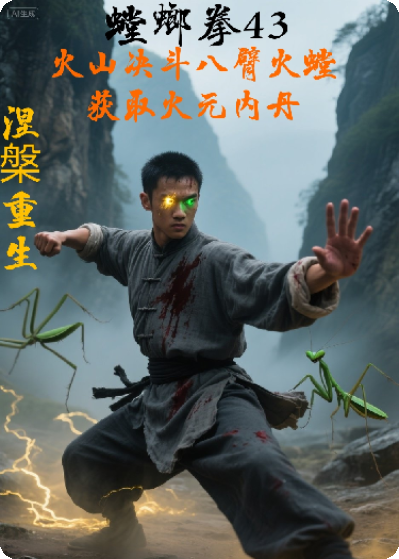 螳螂拳43火山决斗八臂火螳·获取火元内丹·涅槃重生