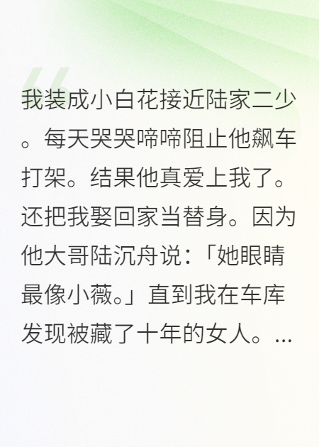白月光醒来那天，他竟要我的眼睛赔给她