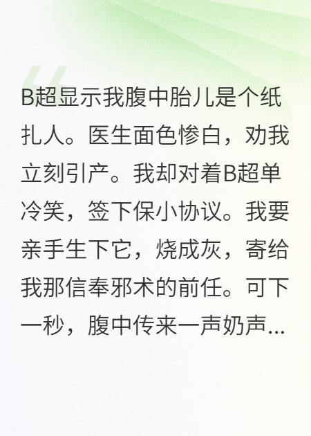 孕检B超，我怀了前任的纸扎人