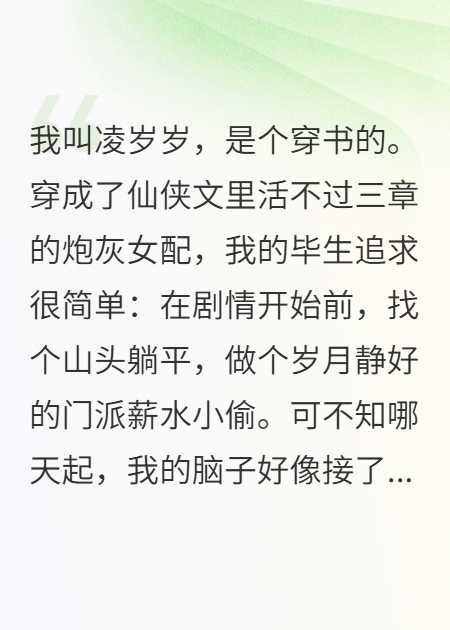 全宗门听我心声后，人设崩了
