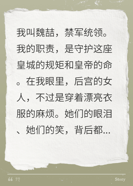 一个禁军统领的宫斗观察日记