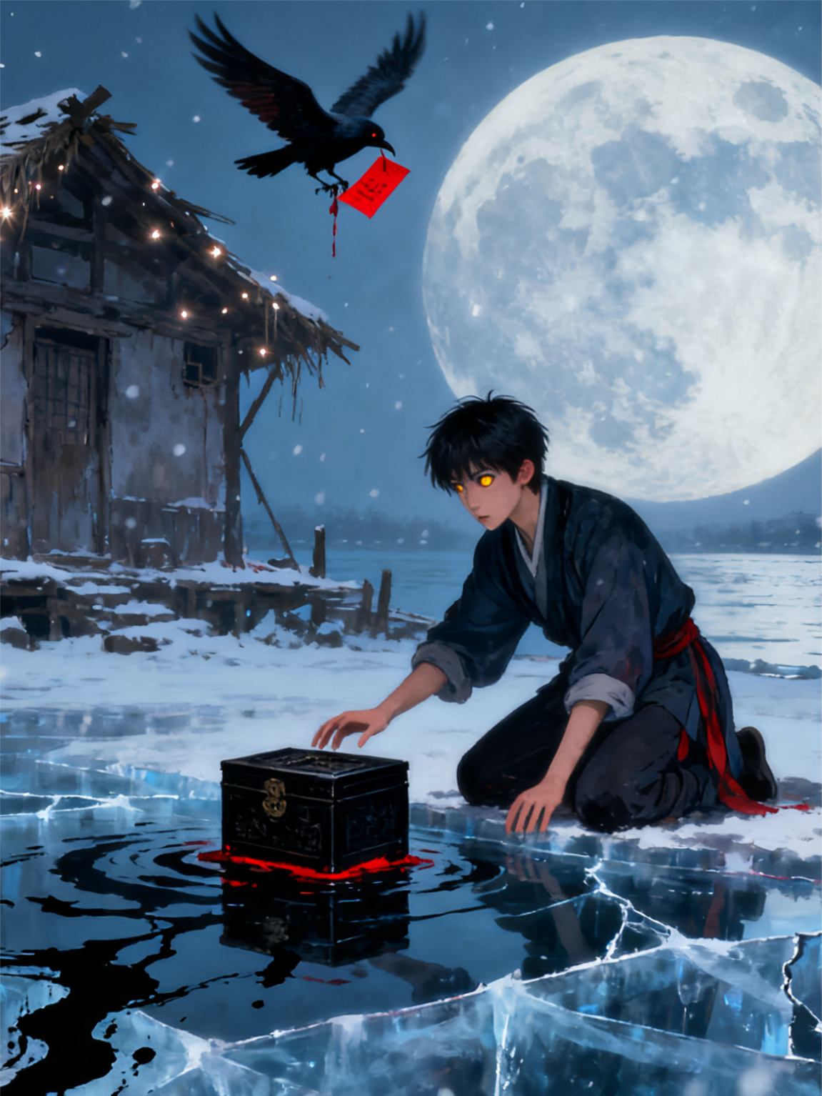 雪夜乌鸦来信：傻儿子砸开江底匣，自己被索命