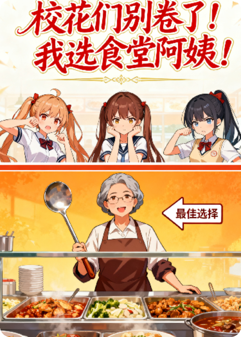 校花们别卷了！我选食堂阿姨