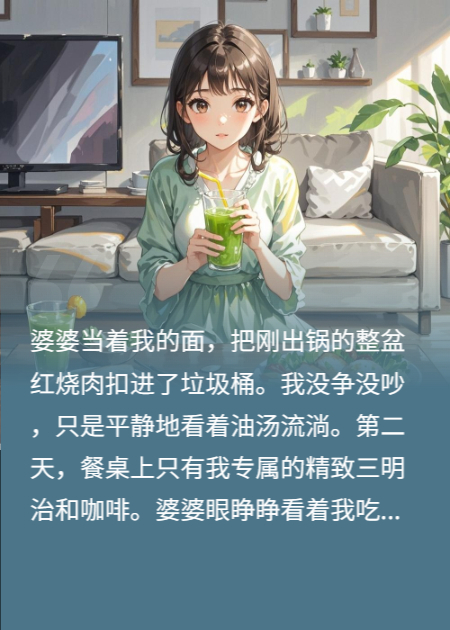 婆婆倒我饭菜，我只吃独食，她急眼了