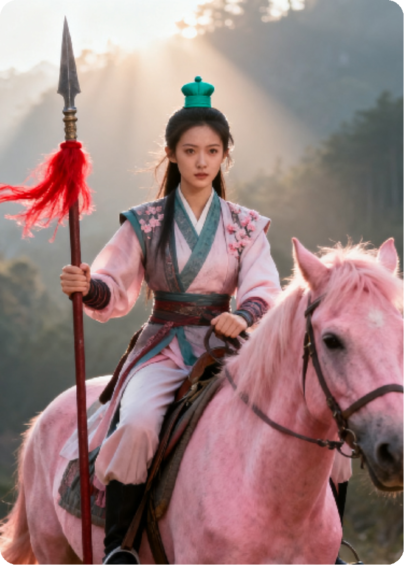 桃花马背长缨普